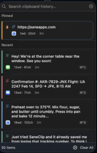 SaneClip 2.3.11 for Mac — 安全剪贴板管理器